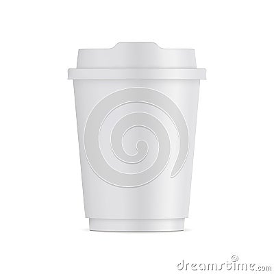 Small paper coffee cup with lid Vector Illustration